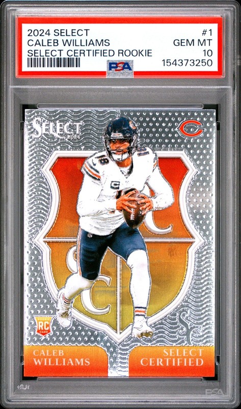 2024 PANINI SELECT SELECT CERTIFIED ROOKIES 1 CALEB WILLIAMS PSA 10 3250