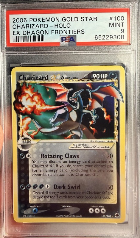 Pokemon 2006 EX Dragon Frontiers #100 Charizard-Holo Gold Star PSA Mint 9