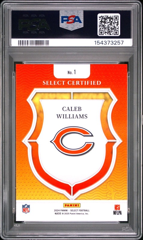 2024 PANINI SELECT SELECT CERTIFIED ROOKIES 1 CALEB WILLIAMS PSA 10 3257 view 2