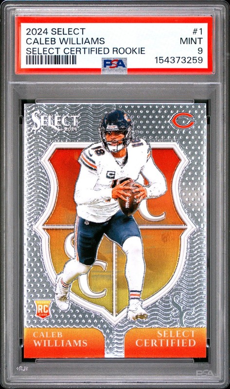2024 PANINI SELECT SELECT CERTIFIED ROOKIES 1 CALEB WILLIAMS PSA 9 3259