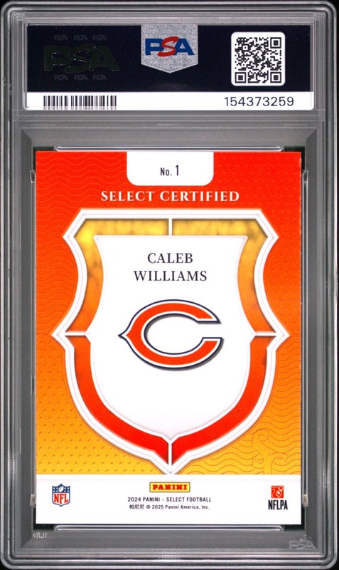 2024 PANINI SELECT SELECT CERTIFIED ROOKIES 1 CALEB WILLIAMS PSA 9 3259 view 2