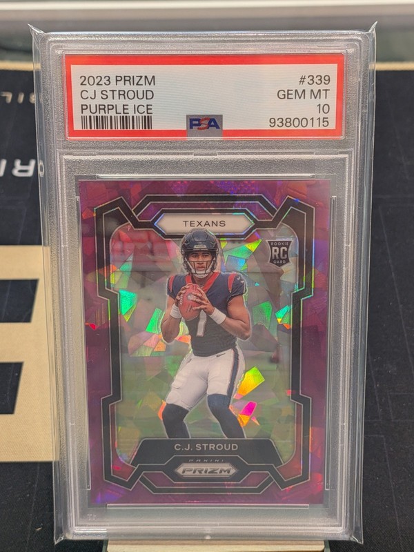 2023 Panini Prizm PURPLE ICE PRIZM SP CJ Stroud Rookie RC #339 - PSA 10 - /225