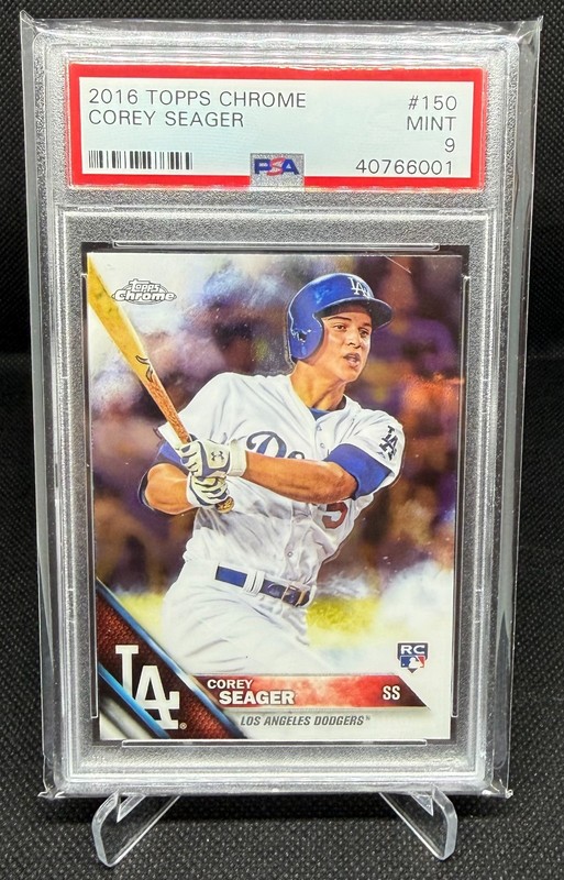 2016 Topps Chrome - Corey Seager #150 (RC) Rookie - PSA 9 view 1