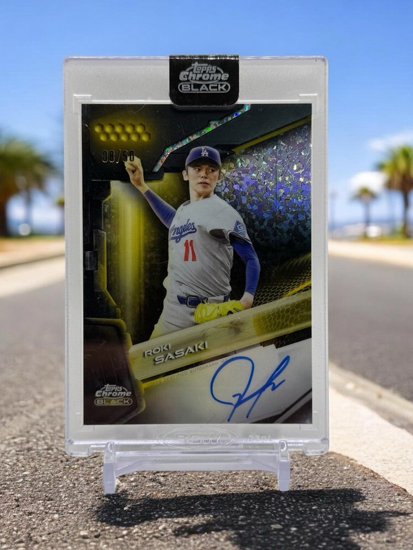 2026 Topps Chrome Black - Auto Roki Sasaki #CBA-RS Gold Mini-Diamond /50