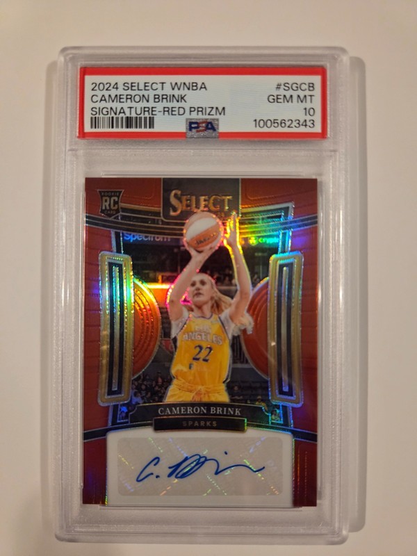 2024 Panini Select WNBA Cameron Brink Signature Red Prizm Auto #69/99 PSA 10