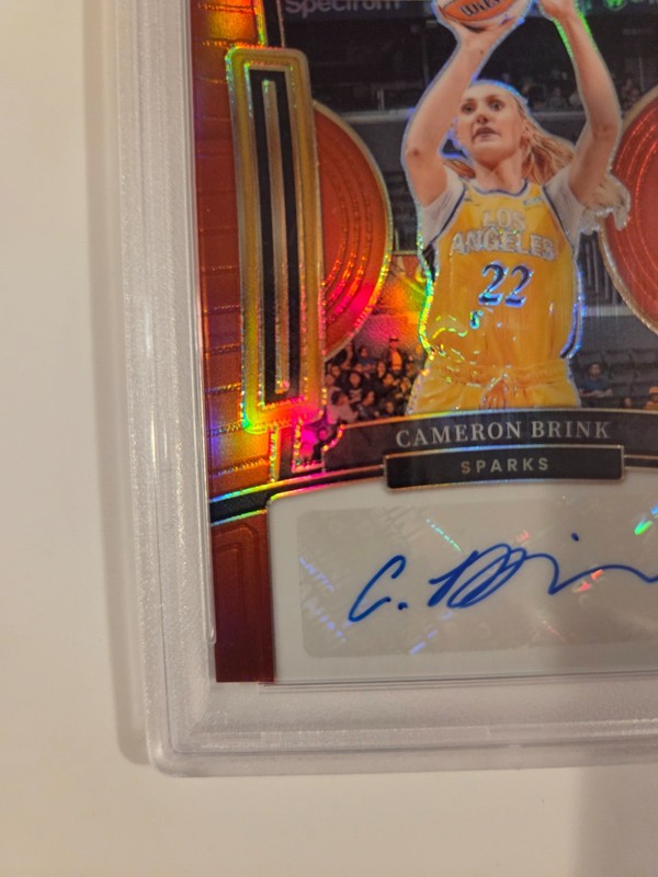 2024 Panini Select WNBA Cameron Brink Signature Red Prizm Auto #69/99 PSA 10 view 2