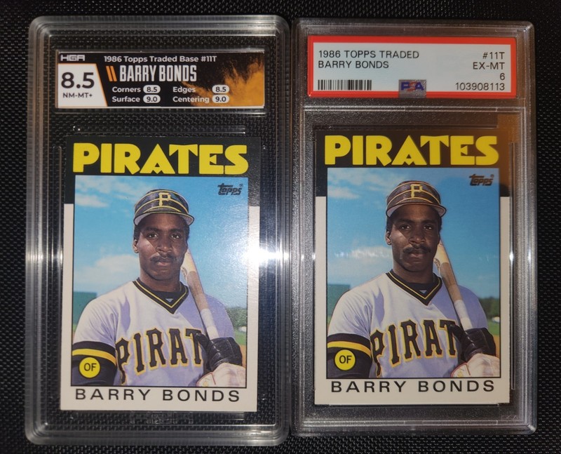1986 Topps Traded Barry Bonds Rookie #11T PSA 6 EX-MT view 2