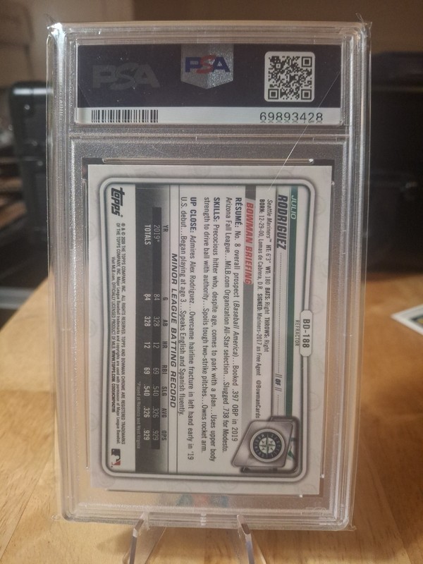 2020 Bowman Chrome Draft Julio Rodriguez Refractor Psa10!!!!! view 2