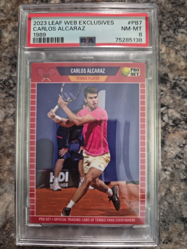 2023 Leaf Web Exclusives #PB-7 1989 Pro Set Carlos Alcaraz RC PSA 8 NM🎾🏆