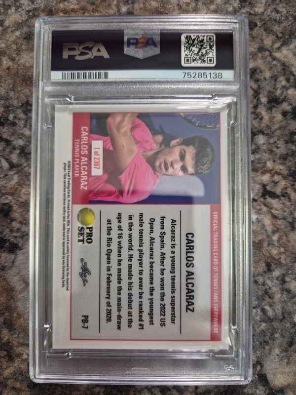 2023 Leaf Web Exclusives #PB-7 1989 Pro Set  Carlos Alcaraz RC PSA 8 NM🎾🏆 view 2