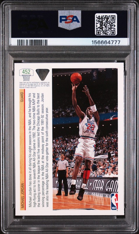 1991 Upper Deck #452 Michael Jordan PSA 5 view 2
