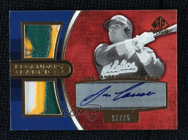 2004 SP Game Used Patch Legendary Fabrics 17/25 Jose Canseco #ALF-JC Auto 0oc8