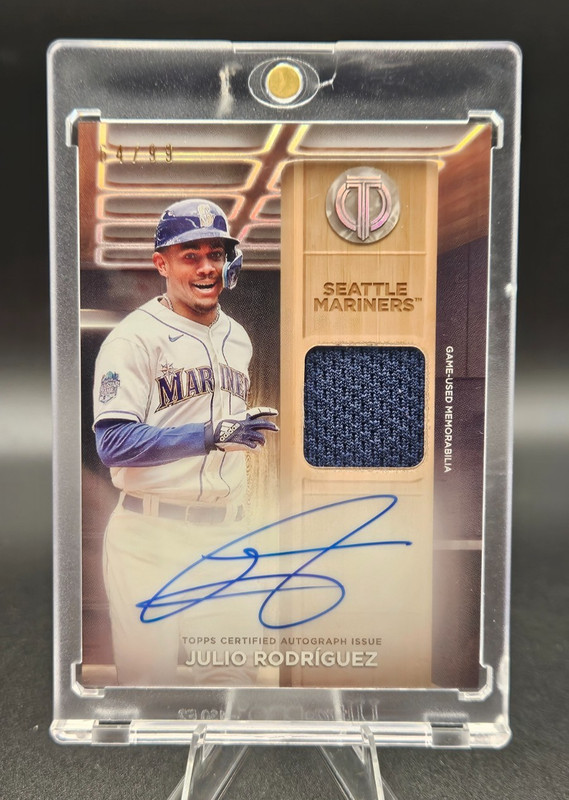 2024 Topps Tribute Baseball Julio Rodriguez #TTTA-JR Game Used Jersey Auto /99