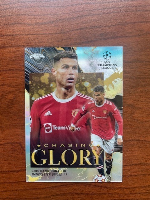 Cristiano Ronaldo 2021 2021-22 Topps Chrome UEFA UCL Chasing Glory Refractor