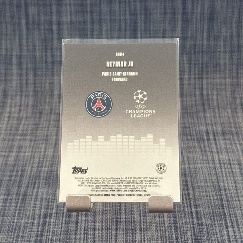 Neymar Jr 2025-26 Topps Chrome UEFA UCC Silenced Refractor #SHH1 view 2