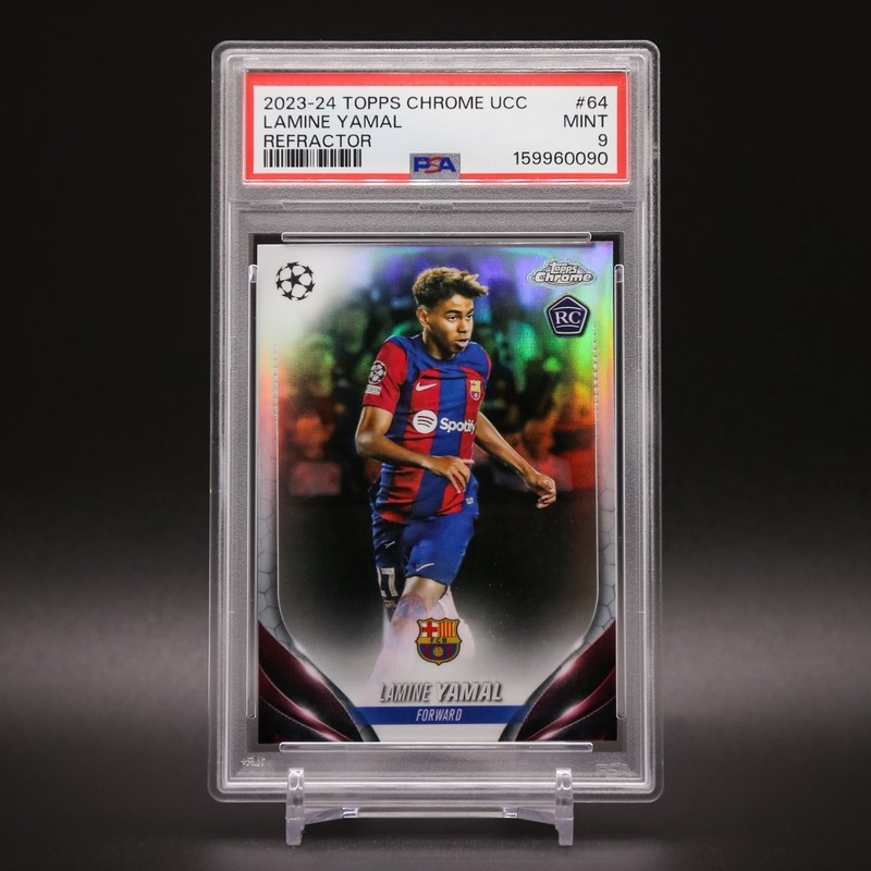 2023-24 Topps Chrome UCC Lamine Yamal #64 Refractor RC PSA 9