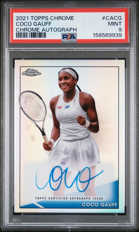 2021 Topps Chrome #CA-CG Coco Gauff Chrome Autographs PSA 9