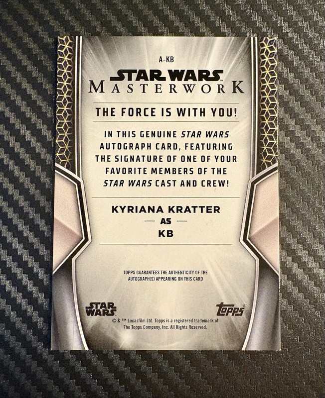 2025 Topps Star Wars Masterwork - Kyriana Kratter Auto as KB #A-KB view 2