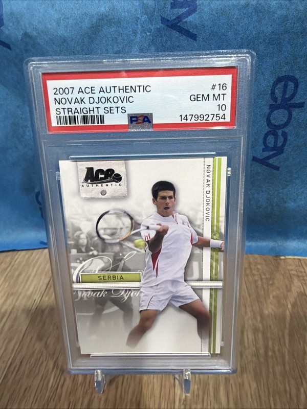 2007 ACE AUTHENTIC STRAIGHT SETS #16 NOVAK DJOKOVIC PSA 10 Graded Card view 2