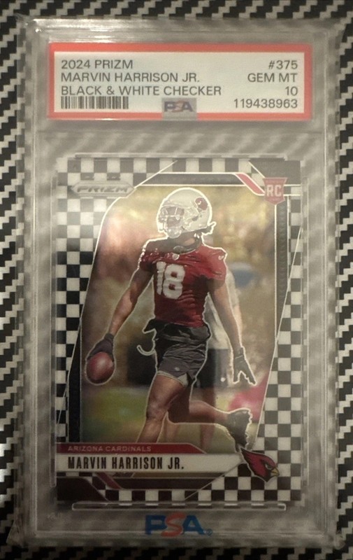 2024 Prizm Marvin Harrison Jr Black & White Checker PSA 10 🔥 🔥 