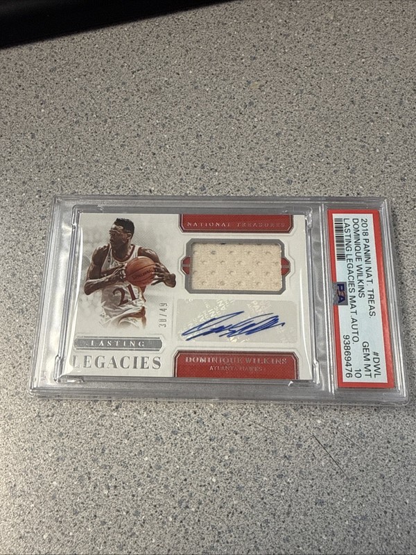 2018-19 National Treasures Dominique Wilkins Legacies Patch Auto/49 PSA 10