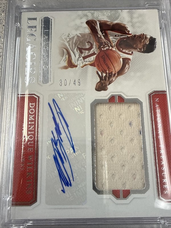 2018-19 National Treasures Dominique Wilkins Legacies Patch Auto/49 PSA 10 view 2