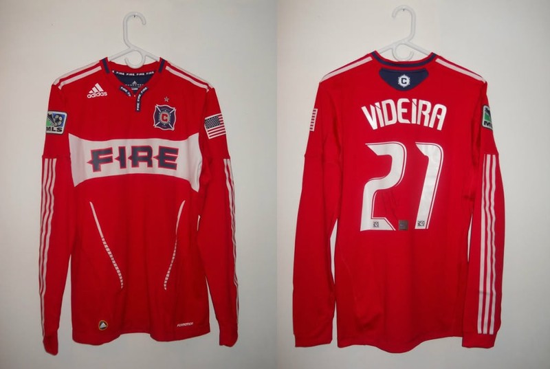 Chicago Fire 2011 Game/Match Used/Worn MLS Soccer Jersey - Videira, Auto., LOA view 1