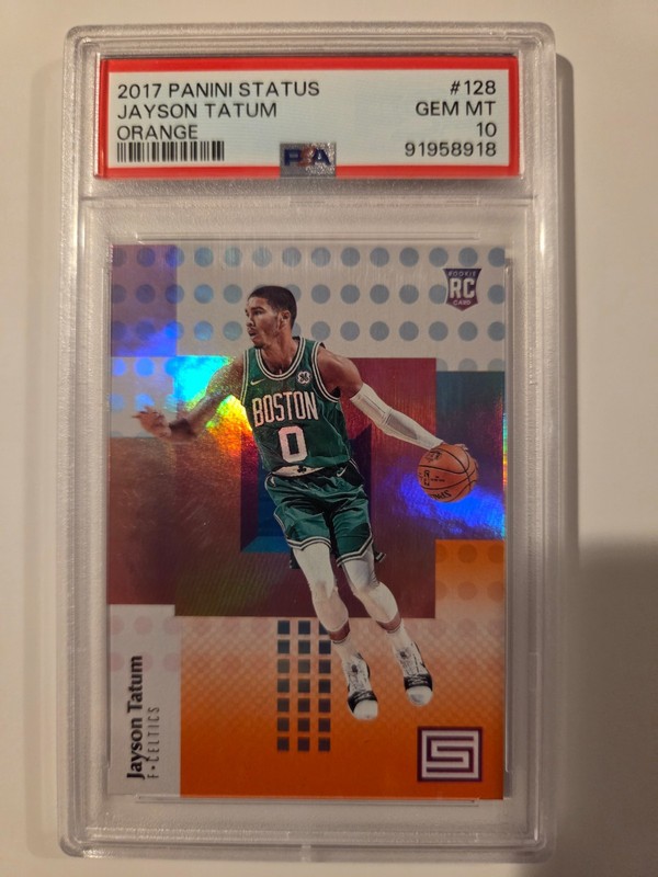 2017-18 Panini Status Jayson Tatum Orange (RC) #128 PSA 10