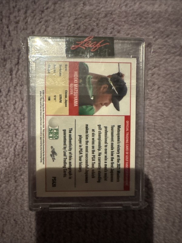 Hideki Matsuyama Rookie Auto RC Leaf Pro Set PSA20 Golf view 2