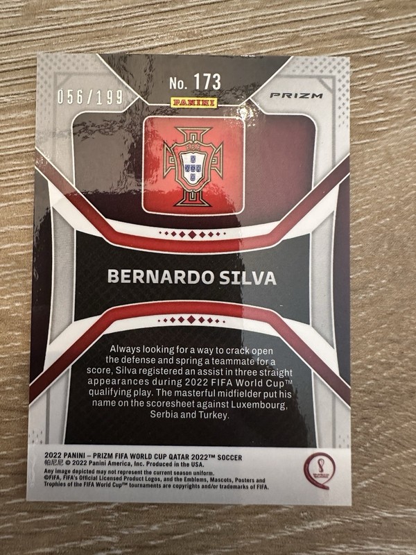 2022 Panini Prizm World Cup Qatar - Bernardo Silva #173 Blue Wave Prizm /199 view 2