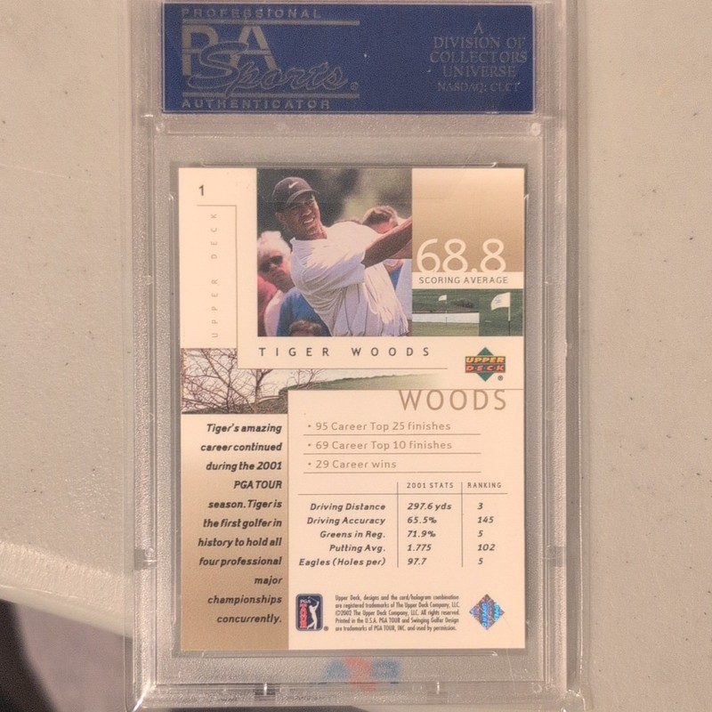 2002 Upper Deck Tiger Woods - PSA 10 view 2