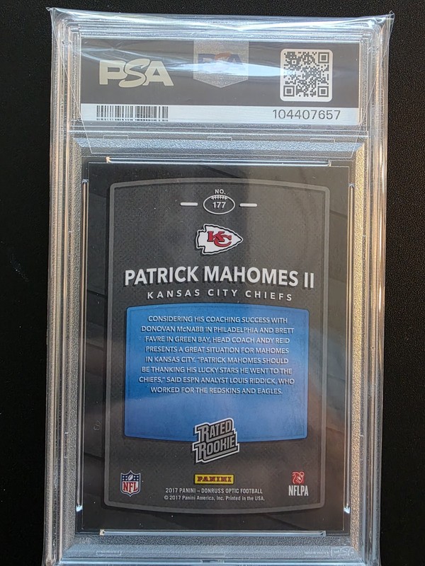 2017 Patrick Mahomes Optic Rated Rookie PSA 9 🔥🔥🔥🔥🔥 view 2