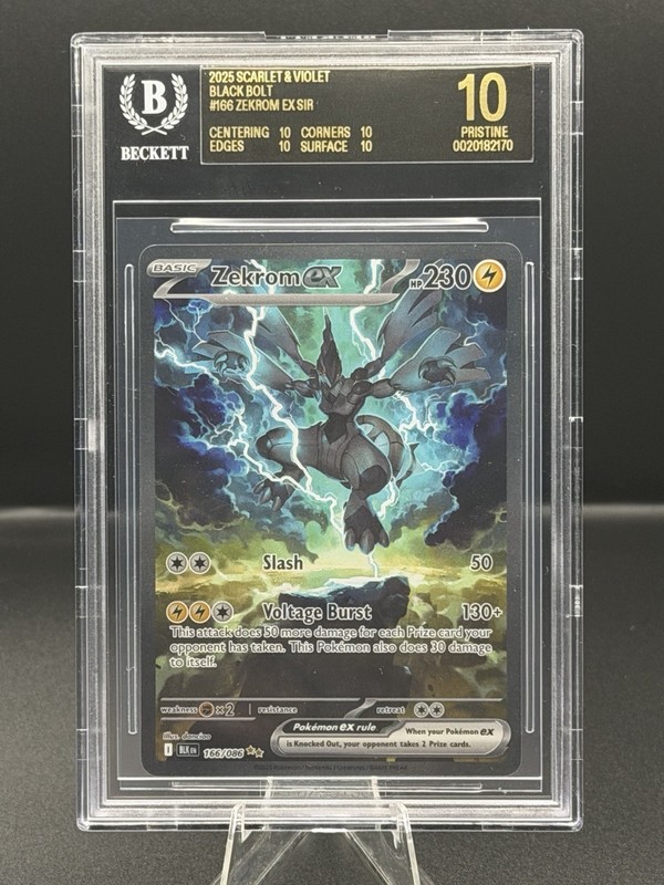 Zekrom EX SIR 166 BGS BLACK LABEL 10 POP 4 Black Bolt Pokemon
