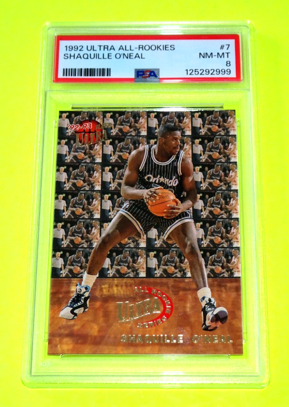 1992-93 Fleer Ultra - 'All Rookie Series #7' - Shaquille O'Neal - (RC) - PSA 8 -