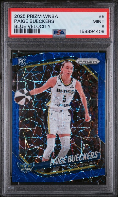 2025 Panini Prizm Wnba #5 Paige Bueckers Blue Velocity PSA 9 Rookie RC MINT
