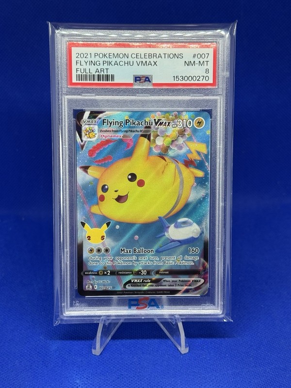 Pokemon PSA 8 Flying Pikachu VMAX 007/025 Celebrations Holo Full Art