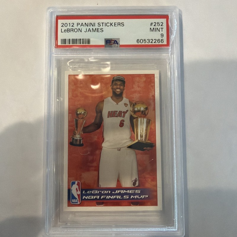 2012 Panini Stickers LeBron James #252 PSA 9