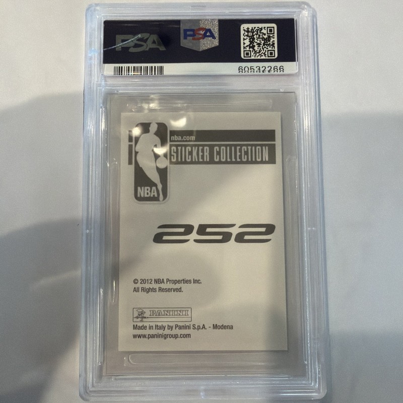 2012 Panini Stickers LeBron James #252 PSA 9 view 2