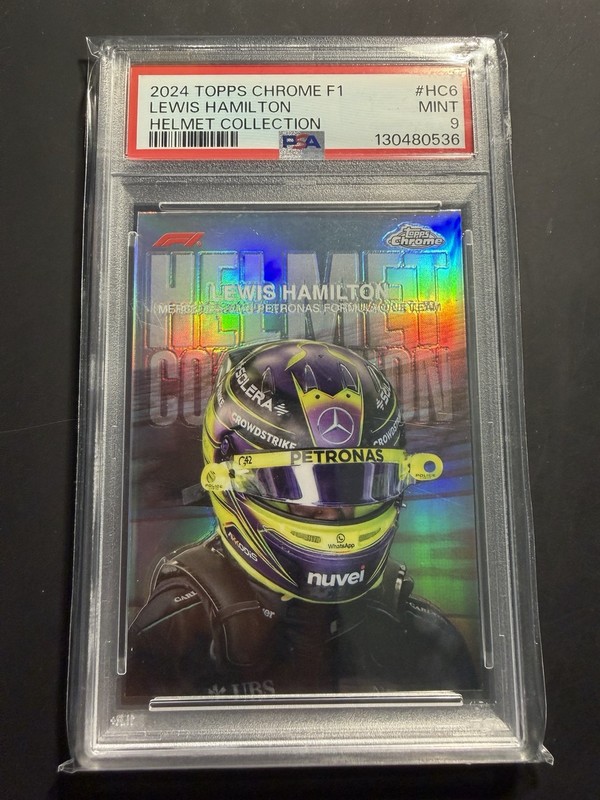 2024 TOPPS CHROME FORMULA 1 HELMET COLLECTION #HC6 LEWIS HAMILTON PSA 9