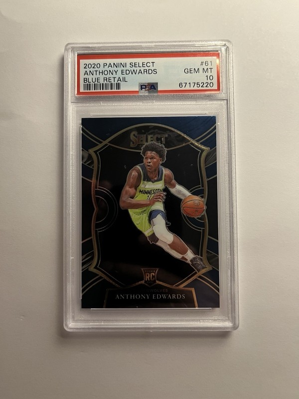 2020-21 Panini Select Anthony Edwards Retail Blue ROOKIE - PSA 10 GEM MINT B2 view 1