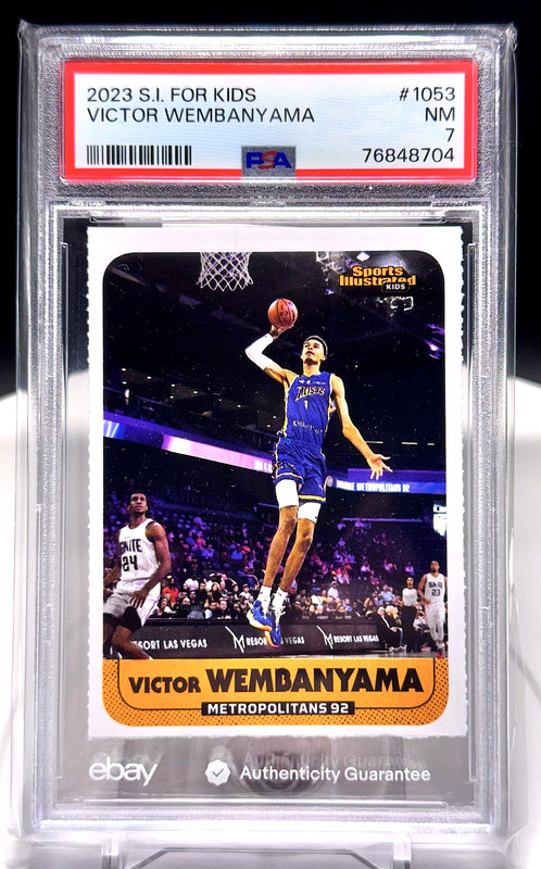 Victor Wembanyama 2023 Sports Illustrated For Kids Rookie PSA 7 (eBay Authentic)