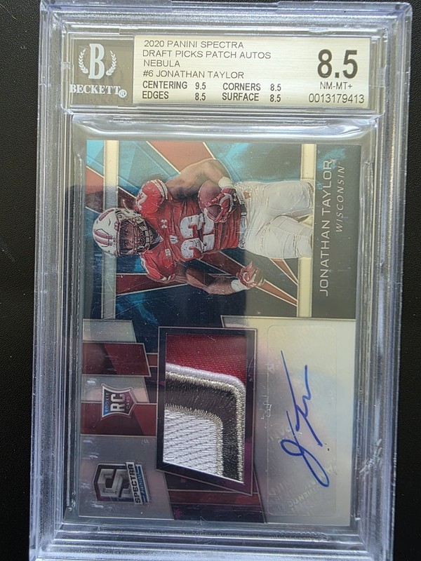 2020 Jonathan Taylor Phoenix Nebula RPA  2/2  NASTY PATCH  BGS 8.5  🔥🔥🔥🔥🔥