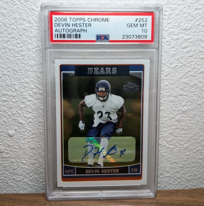 DEVIN HESTER 2006 Topps Chrome #252 Rookie Auto (AU, RC) PSA 10