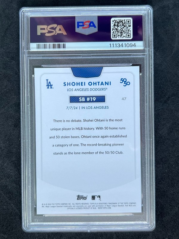 2024 Topps 50/50 #47 Shohei Ohtani Steal #19 Kanji SSP PSA 10 view 2
