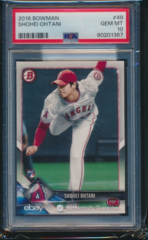 PSA 10 SHOHEI OHTANI/OTANI 2018 BOWMAN #49 LA ANGELS Rookie Card RC GEM MINT