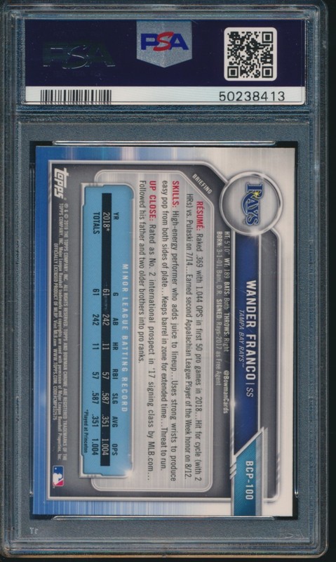 PSA 10 WANDER FRANCO 1st 2019 Bowman Chrome Prospect Rookie Card RC GEM MINT QTY view 2