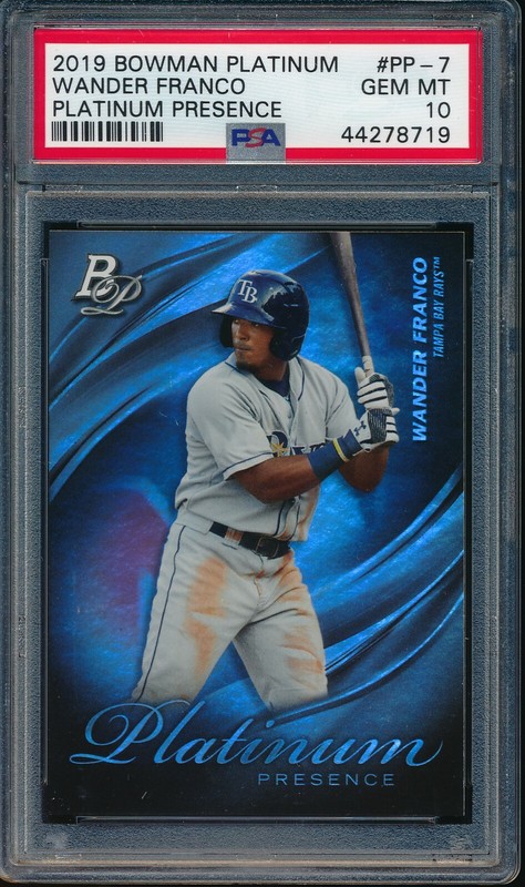PSA 10 WANDER FRANCO 2019 Bowman Platinum Presence Rays Rookie Card RC GEM MINT