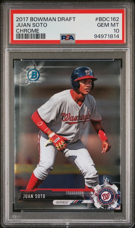 PSA 10 JUAN SOTO 2017 Bowman Chrome Draft Nationals/Mets Rookie Card RC GEM MINT