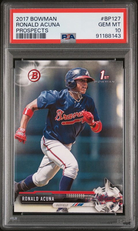 PSA 10 RONALD ACUNA JR. 1st 2017 Bowman Paper Braves Rookie Card RC GEM MINT