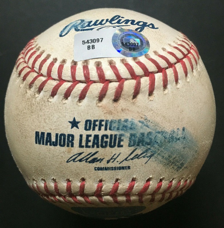 Tom Glavine Mets signed Game used Win #295 Baseball Auto MLB Holo Steiner Hof view 2